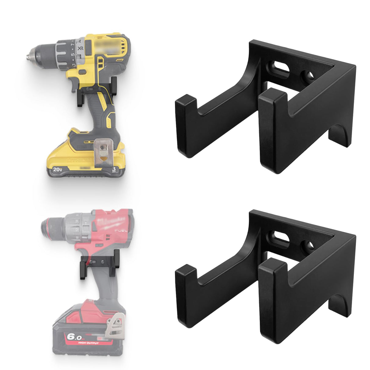 YAMTO 2pcs Power Tool Organizer,Heavy Duty Pegboard Wall Organizer,Stainless Steel, Electric Drill Storage Rack,Perfect for Storage Garages, Homes, YAMTO