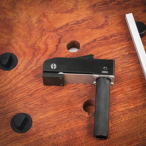 2 Pack MFT Style Hold Down Clamp Bench Dog Clamp 3/4 Inch Dog Hole Clamp Woodworking Benchtop Quick Clamps Aluminum Alloy (19mm) DDWT