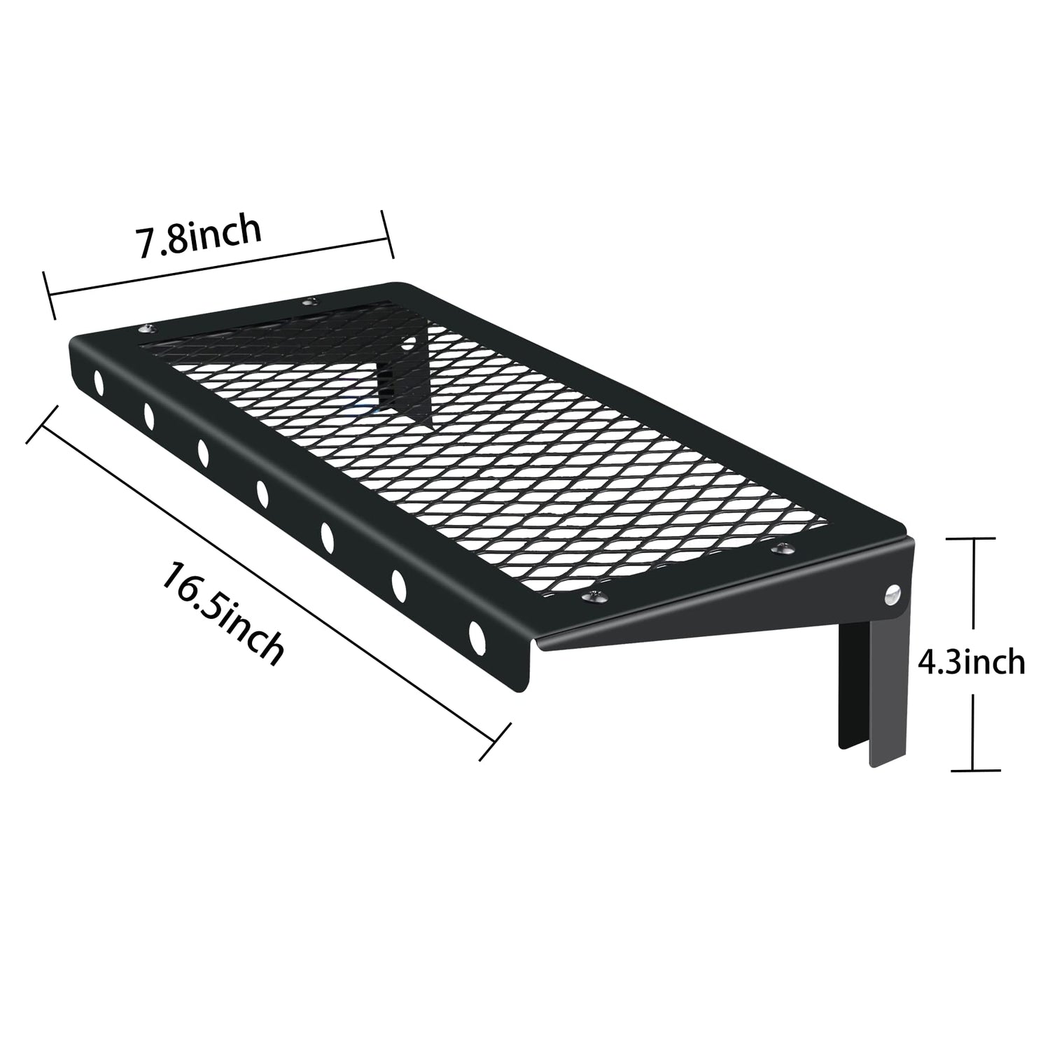 Sedesbon Set of 2 Black Floating Wall Shelves with Mesh Panels for Versatile Home Decor Sedesbon