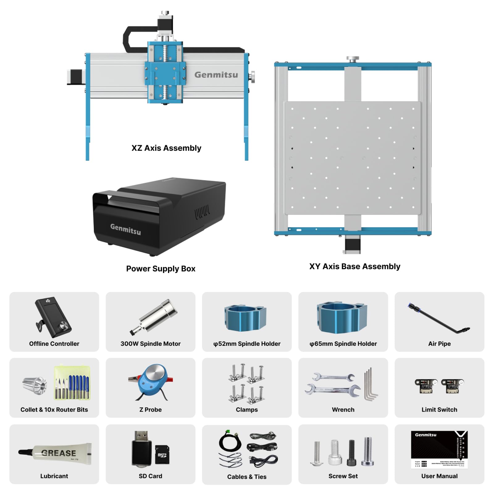 Genmitsu 3030-PROVer MAX CNC Router Machine with Linear Guide & Ball Screw Motion, Achieve ±0.05mm Accuracy for High Precision Metal Aluminum Copper - WoodArtSupply