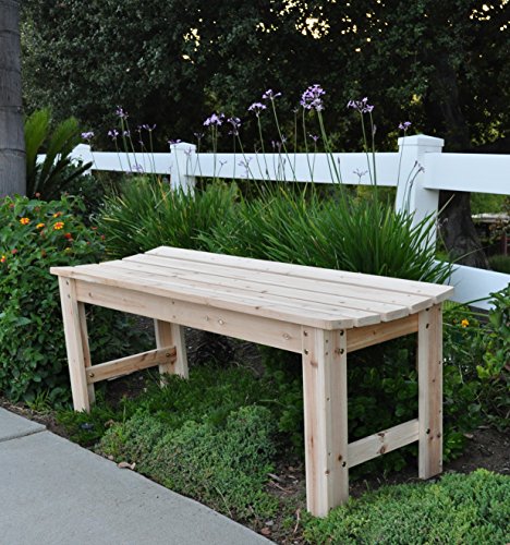 Shine Company 4204N 4 Ft. Backless Wood Outdoor Garden Bench – Natural Shine Company