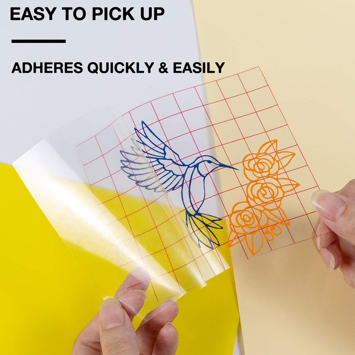 HTVRONT Transfer Tape for Vinyl- 5.5" x 50 FT w/Red Alignment Grid for Cricut Joy and Cricut Adhesive Vinyl, Silhouette Cameo Transfer Paper for HTVRONT