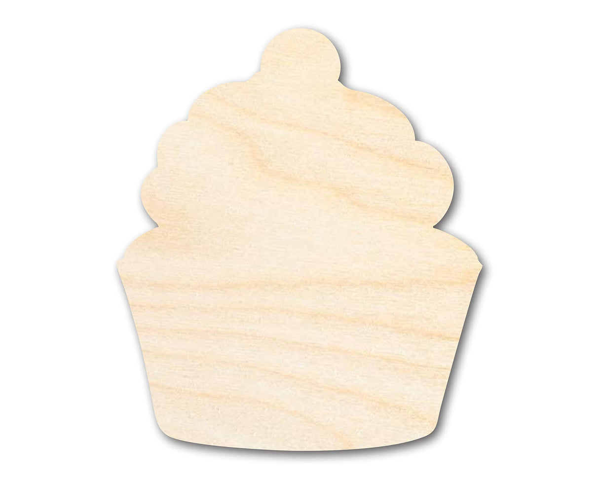 Unfinished Wood Cherry Cupcake Shape - Craft - up to 36" 6" / 1/8" 24 Hour Crafts