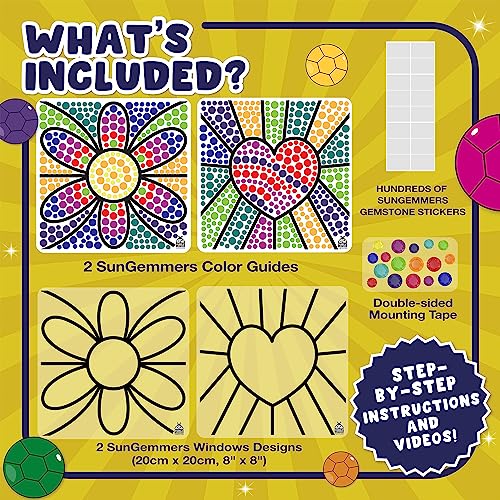 GetUSCart- SUNGEMMERS Window Art Suncatcher Kits - Great Birthday Gift  Idea, 6 7 8 9 10 11 12 Year Old Girl - Fun Arts for Kids, Spring Crafts