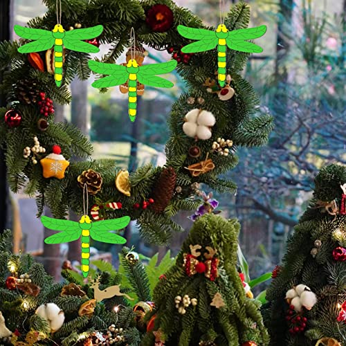 Insect Wooden Blank Dragonfly Shape Wood with Twines Art Unfinished Ornaments for Christmas Wedding Birthday Party Thanksgiving Day Decoration 20Pcs. Zontween