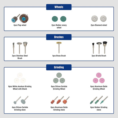 WORKPRO 276-piece Rotary Tool Accessories Kit Universal Fitment for Easy Cutting, Carving and Polishing