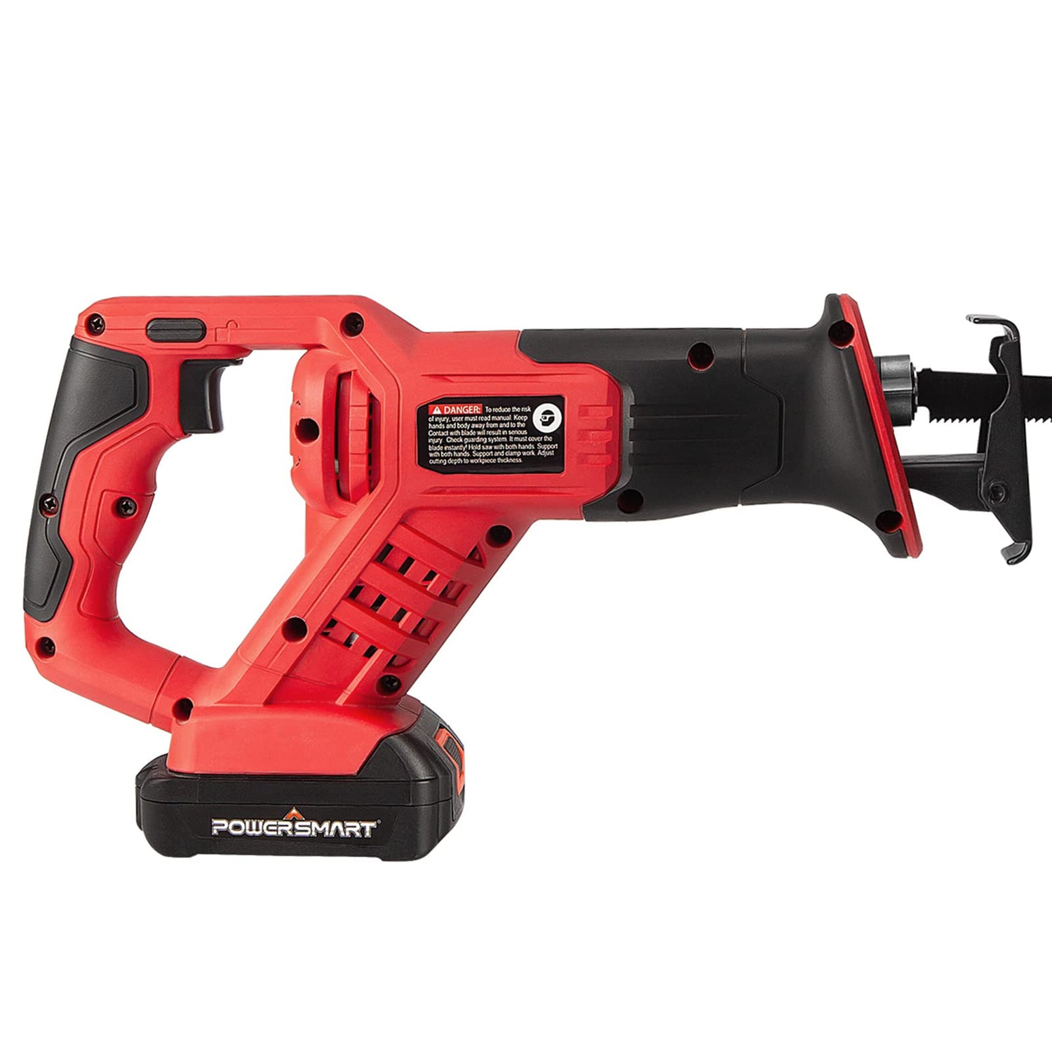 PowerSmart 20V Cordless Reciprocating Saw with 2.0Ah Battery and Charger, 3pcs Wood Blades and 2pcs Metal Blades Included PowerSmart