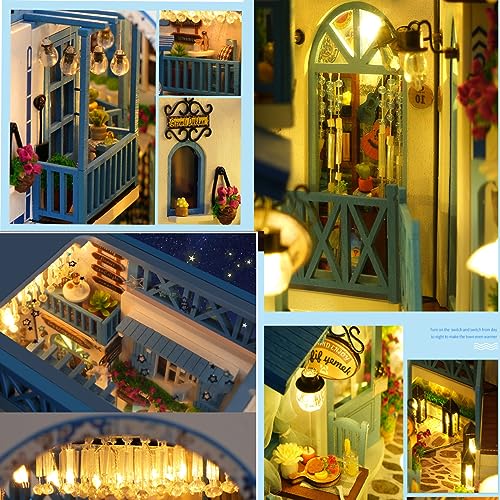 3D Wooden Book Stand Puzzle,DIY Book Nook Kits,Dollhouse Wood Bookends Book Nook Model Building Kit with LED to Build-Creativity Gift for