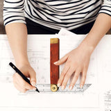 QWLWBU 2Pcs Angle Protractor, T Bevel Angle Finder with Wooden Handle Sliding T-Bevel Bevel Gauge for Carpenter QWLWBU