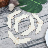 LIOOBO 20PCS Halloween Ghost Festival Decoration Props Puzzle Graffiti Wood Chip Bat Wooden Pendant for Arts and DIY Crafts Creative Decorations LIOOBO