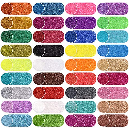 Extra Fine Glitter, Set of 36 Colors Nail Arts Cosmetic Glitter, Resin Crafts Loose Glitter Powder Shaker for Face Body Hair Eye Lip Gloss Makeup, Estanoite