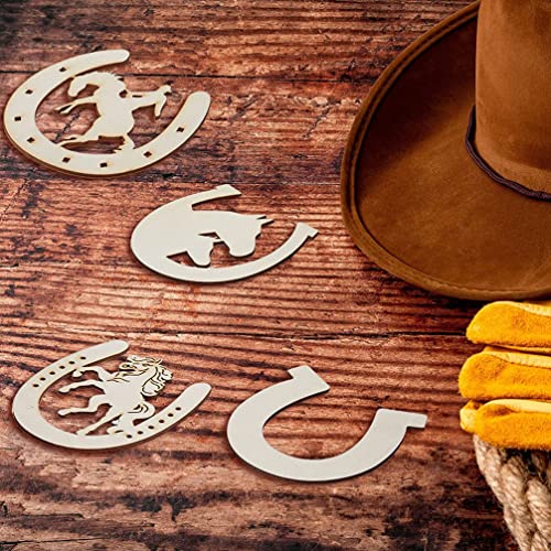 Sewroro Childrens Toys Horseshoe Shape Wood Cutouts: 24pcs Unfinished Wooden Horseshoes Cowboy Wood Cutouts Blank Horseshoes Wood Slices Paint Crafts - WoodArtSupply