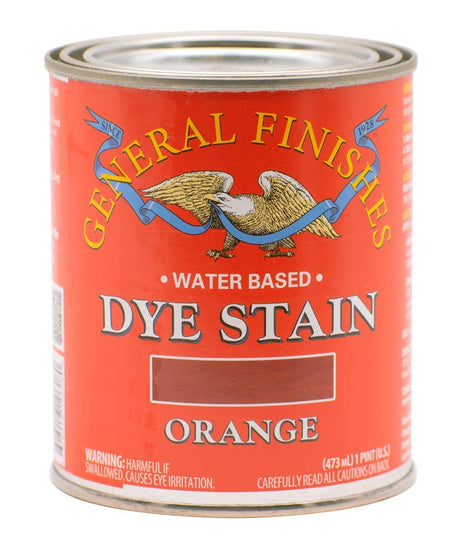 General Finishes Water Based Dye, 1 Pint, Orange General Finishes