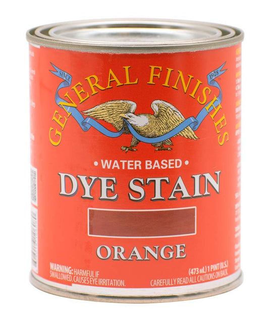 General Finishes Water Based Dye, 1 Pint, Orange - WoodArtSupply