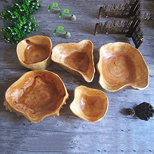 JFFLYIT Creative Wood Bowl Root Carved Bowl Handmade Natural Real Wood Candy Serving Bowl (12"-14") JFFLYIT