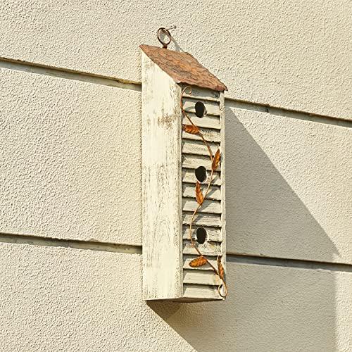 Glitzhome Wooden Three-Tier Hanging Distressed Garden Bird Houses for Outside 18" H glitzhome