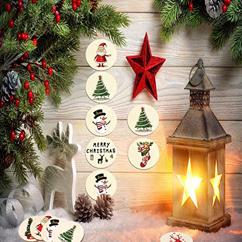 WLIANG 50 Pcs 4 Inch Wood Circles for Crafts, Unfinished Blank Wooden Circles Round Disc Cutouts for DIY, Painting, Staining, Christmas, Coasters WLIANG