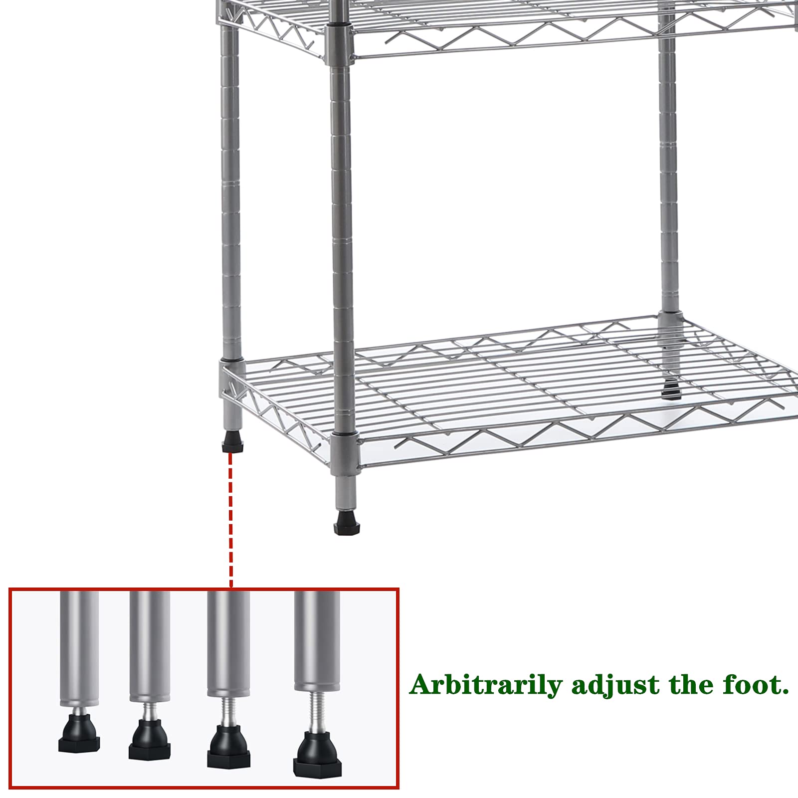 GIOTORENT 6-Tier Standing Shelving Metal Units, Adjustable Height Wire Shelf Display Rack for Laundry Bathroom Kitchen 16.6” x 11.6” x 63” - WoodArtSupply