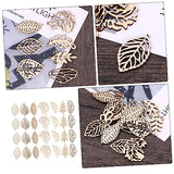 Abaodam 50Pcs Christmas Stickers Flower centerpieces Wooden Decor Christmas Unfinished Wooden Ornaments DIY Wood Leaf Cutouts Christmas Wood Chips Abaodam