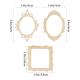SEWACC 60 Pcs Unfinished Wood Photo Frame Pendants Wooden Cutouts Mini Picture Frame Wooden Shape Pieces for DIY Craft Ornaments Wood Picture Frames SEWACC