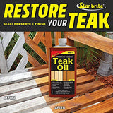 STAR BRITE Premium Golden Teak Oil - Ultimate Sealer, Preserver & Finish for Outdoor Teak & Fine Woods - Ideal for Boats, Furniture, Shower Stools - STAR BRITE