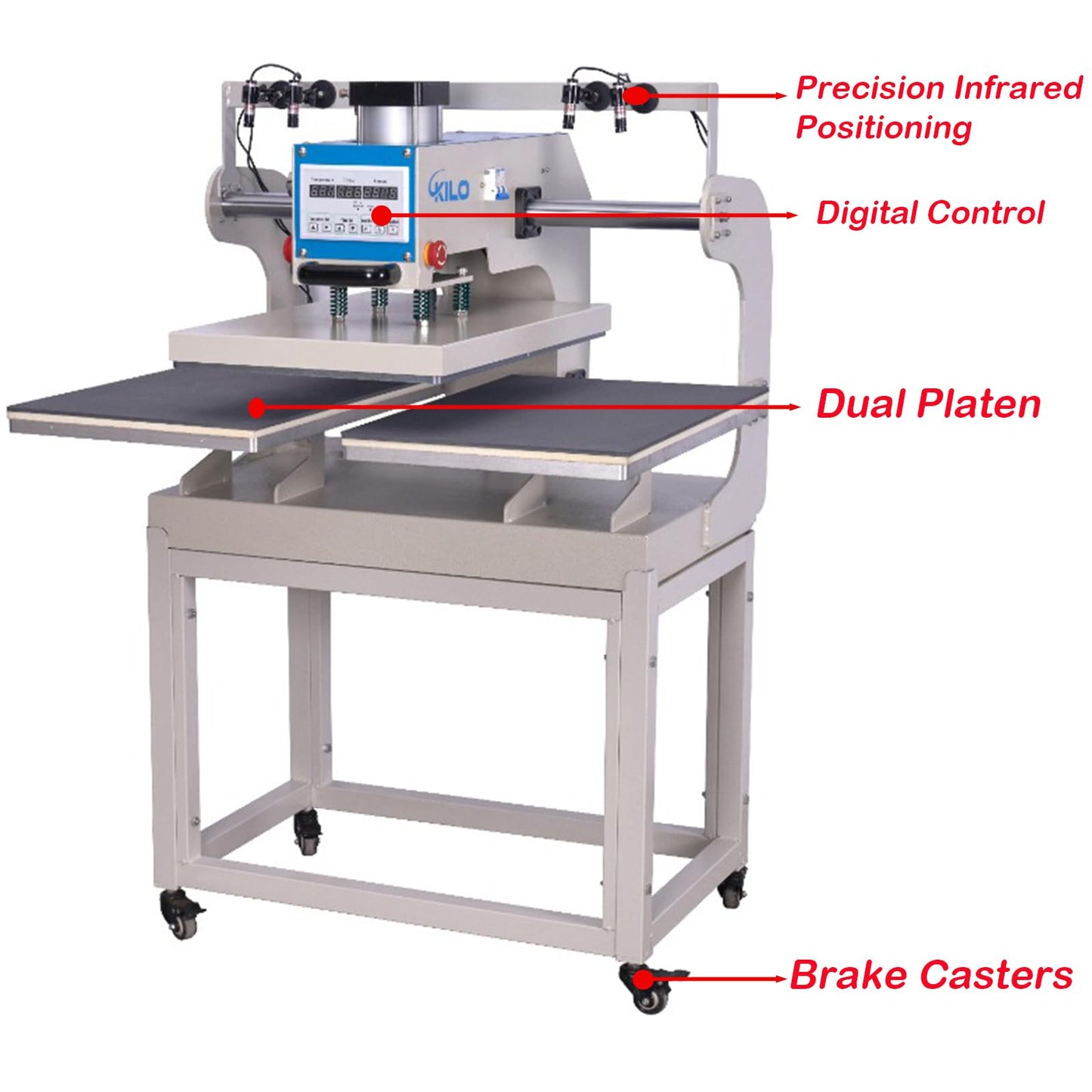 WUMSTOT Heat Press 16x24 Machine: Pneumatic Dual Platen Heat Press with Infrared Positioning & Up-Sliding Function - Large Format Sublimation