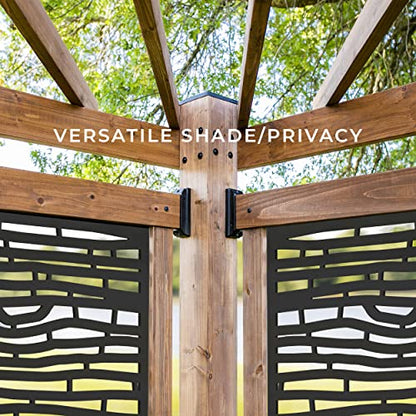 Backyard Discovery Verona Wooden Cabana Pergola with Bamboo Privacy Panels