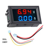 HiLetgo 2pcs 0.28" Digital Voltmeter Ammeter DC 100V 10A Amp Voltage Current Meter Tester 0.28 Inch 3 Bits Blue + Red Dual LED Display Panel with HiLetgo