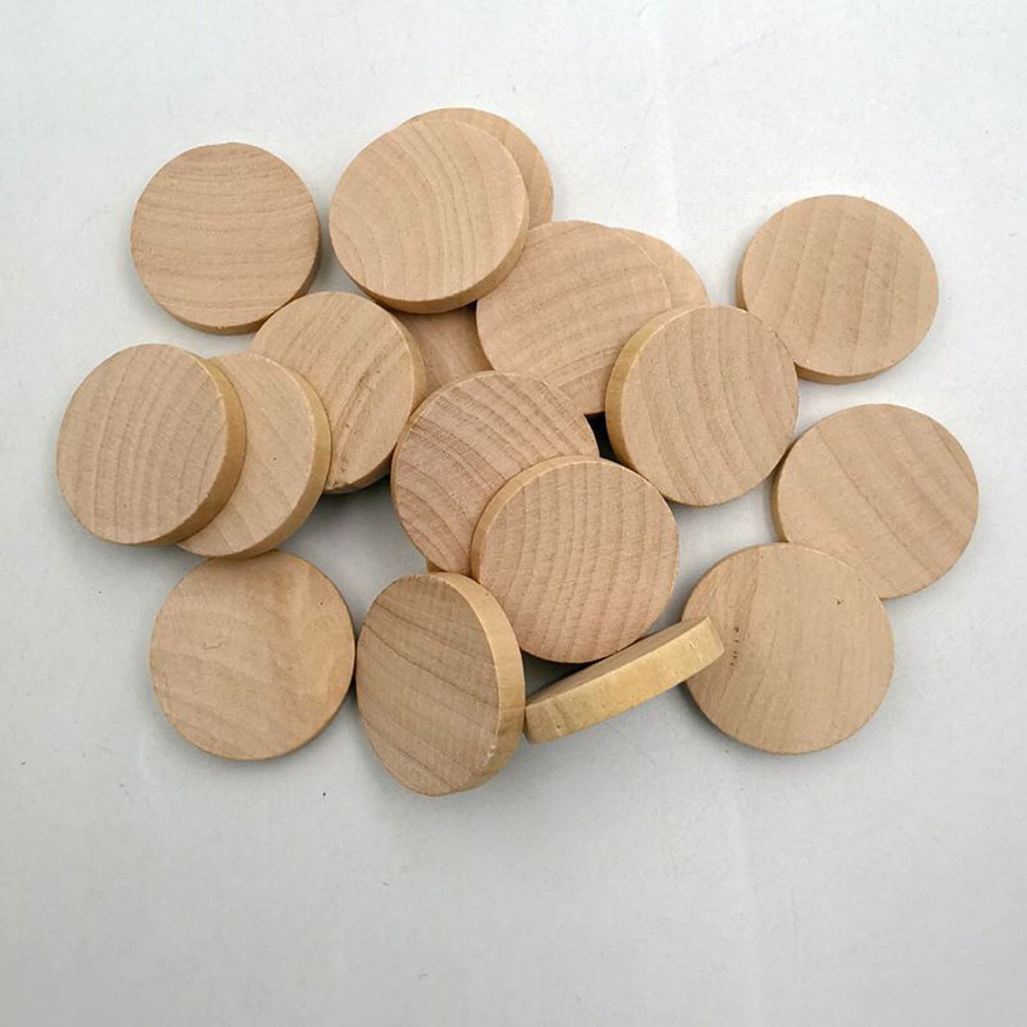 50 Pcs 1 Inch Natural Wood Slices Unfinished Round Wood Coins,Round Wooden Discs Circles,Natural Unfinished Wood Plaque for DIY Arts & Crafts