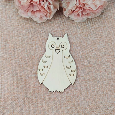 20pcs Owl Shape Wood Cutouts DIY Crafts Owl Bird Unfinished Wooden Tags Ornaments for Wedding Birthday Party Decoration JANOU