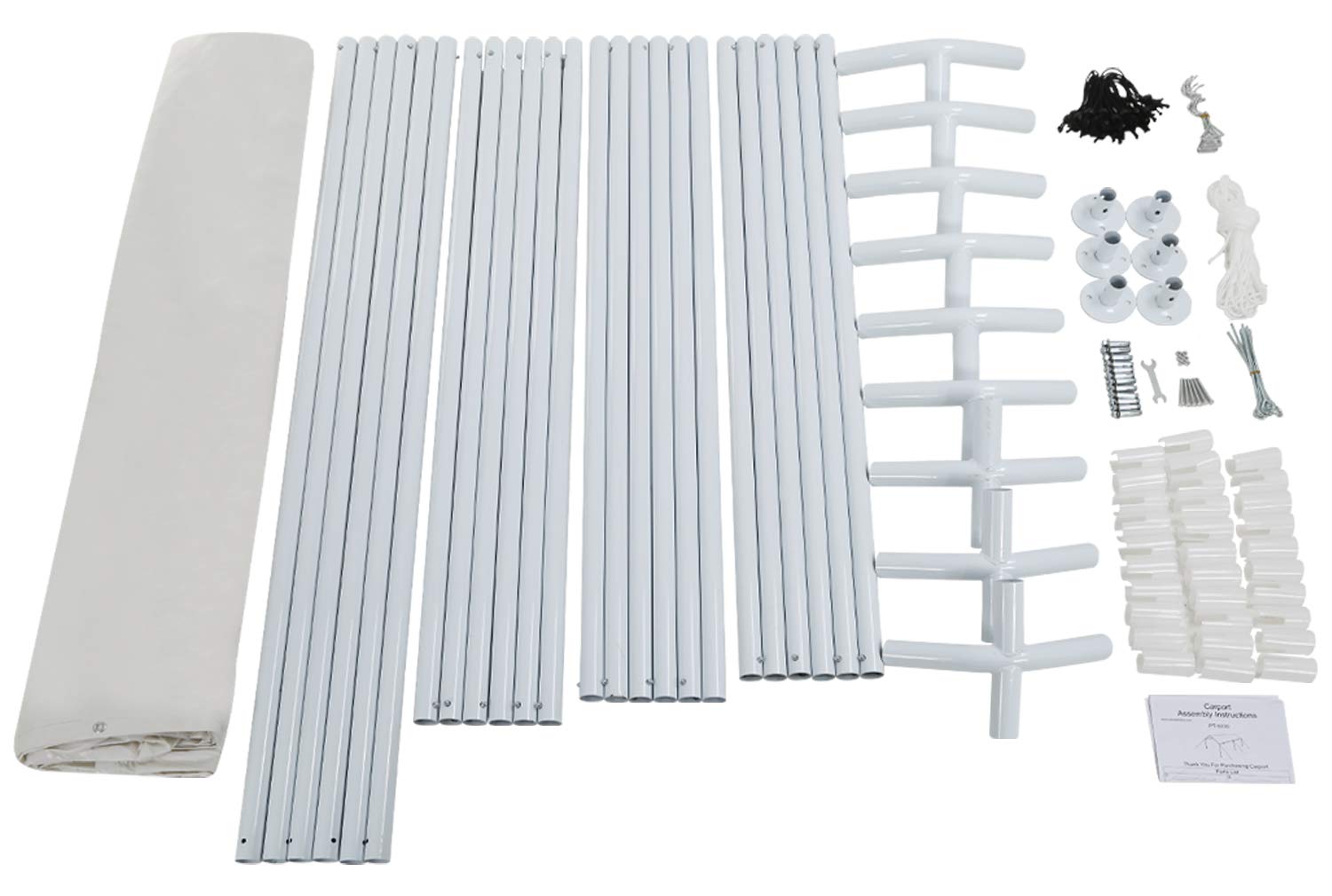 FDW Carport Car Port Party Tent Car Tent 10x20 Canopy Tent Metal Carport Kits Outdoor Garden Gazebo, Not Good for Strong Wind Condition FDW