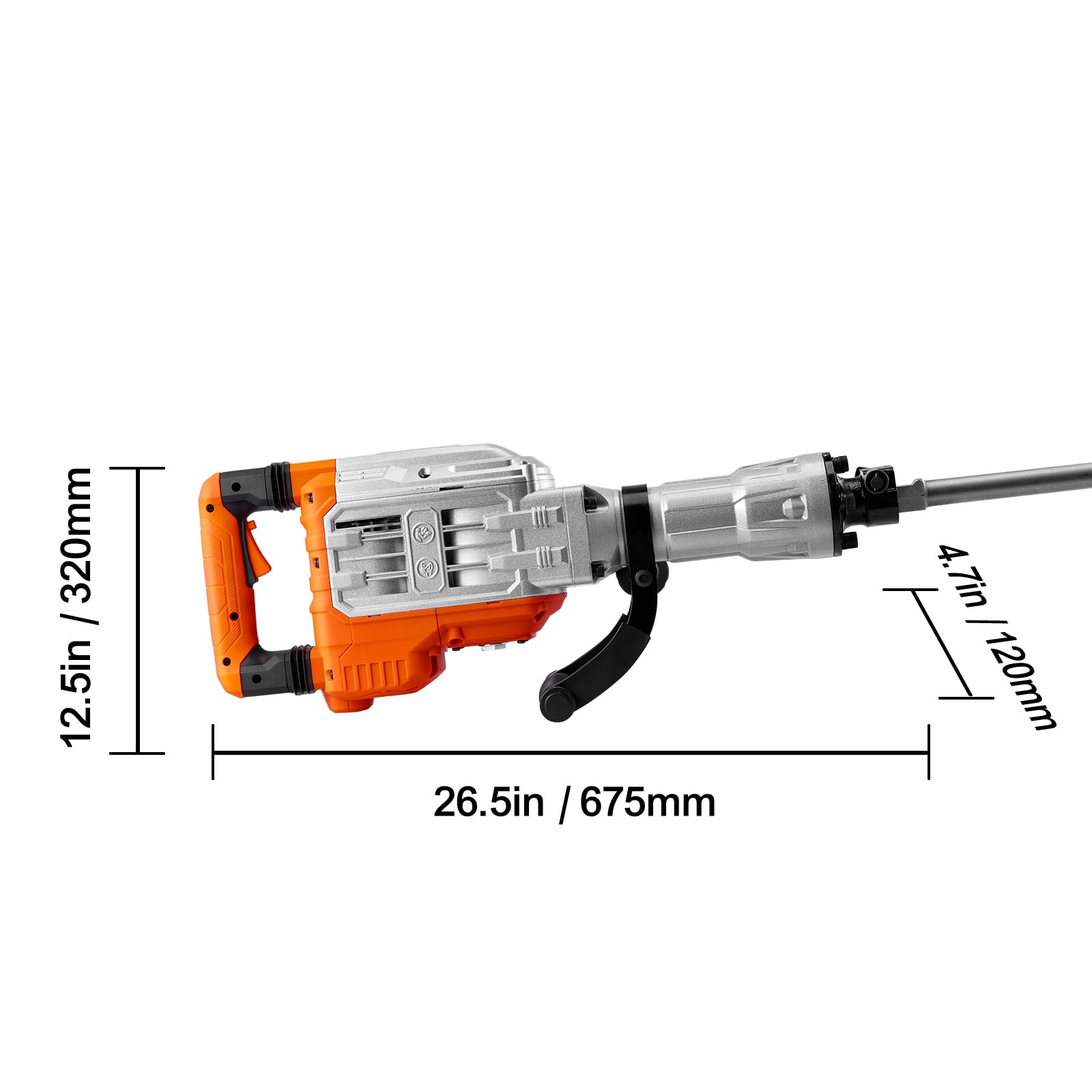 VEVOR Demolition Jack Hammer, MAX 3500W Jack Hammer Concrete Breaker 1900 BPM Heavy Duty Electric Jack Hammer, 2pcs Chisel w/Gloves & 360°C Swiveling - WoodArtSupply