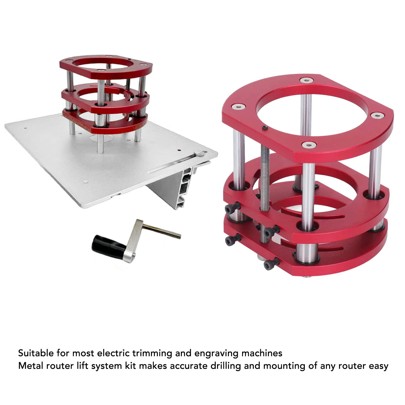 Aluminium Router Table Insert Plate, Metal Router Lift System DIY Router Table for Woodworking Benches Router Plate Wood Tools Milling Trimming - WoodArtSupply