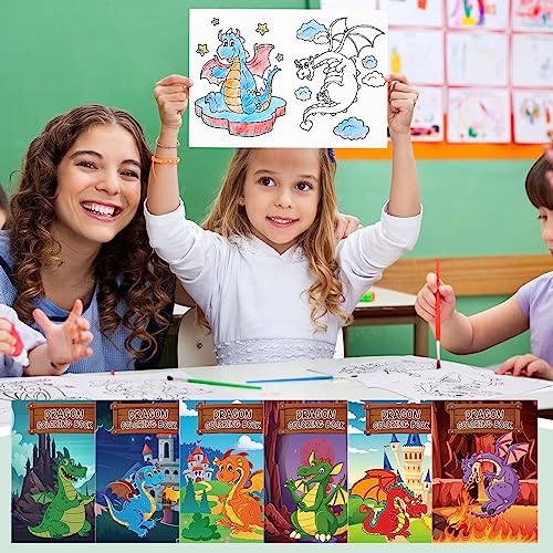 Ctosree 24 Pcs Dragon Coloring Books for Kids Dragon Party Castle Pain –  WoodArtSupply
