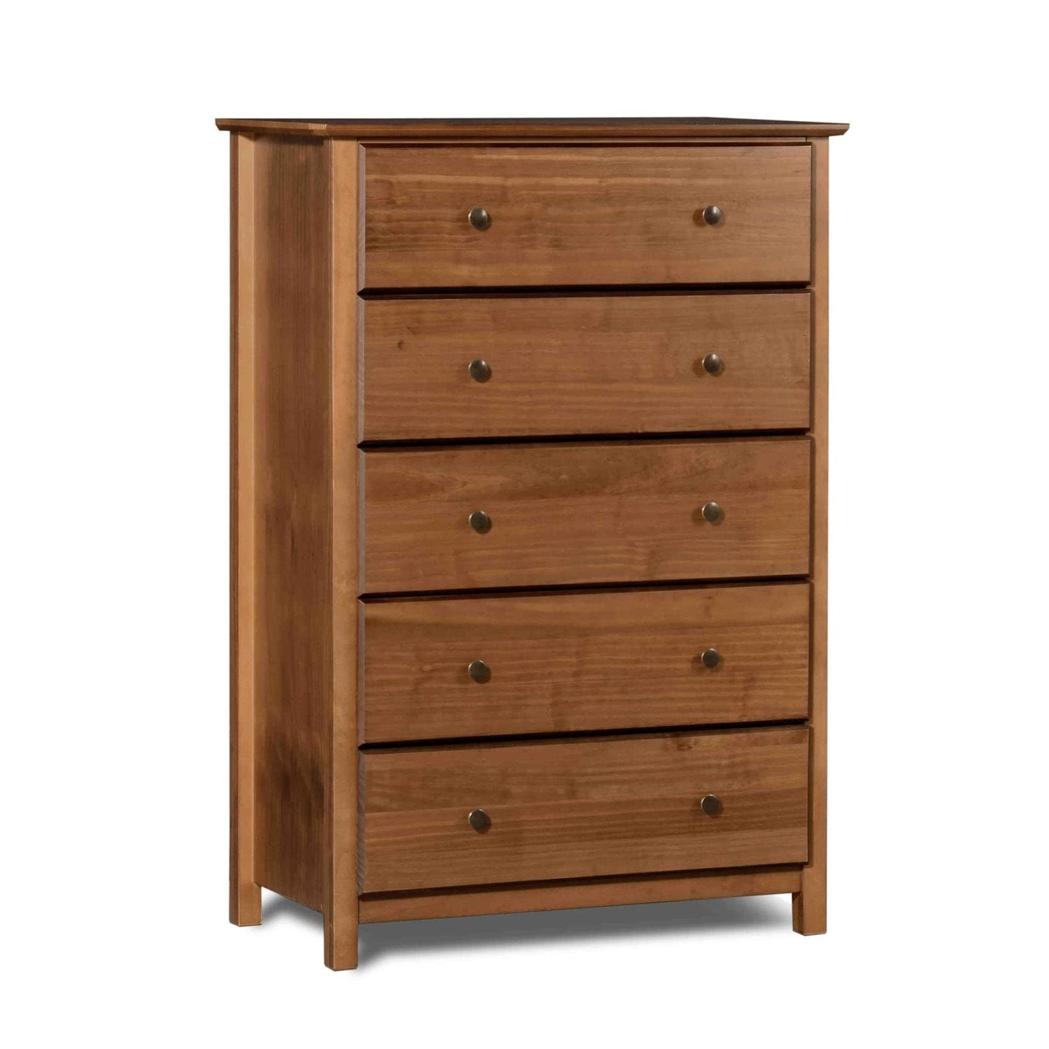 Grain Wood Furniture Shaker 5-Drawer Chest, Walnut Grain Wood Furniture