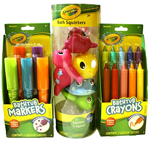 Crayola Bath Time Fun Bundle Including Bathtub Markers, Bathtub Crayons and Bath Squirters - Bring Creative Fun to Bath Time - Ages 3+ - WoodArtSupply