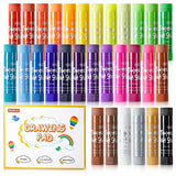 Shuttle Art Tempera Paint Sticks, 31 Pack Solid Tempera Paint Set, 30 Colors with 1 Drawing Pad for Kids, Washable, Super Quick Drying, Works Great Shuttle Art