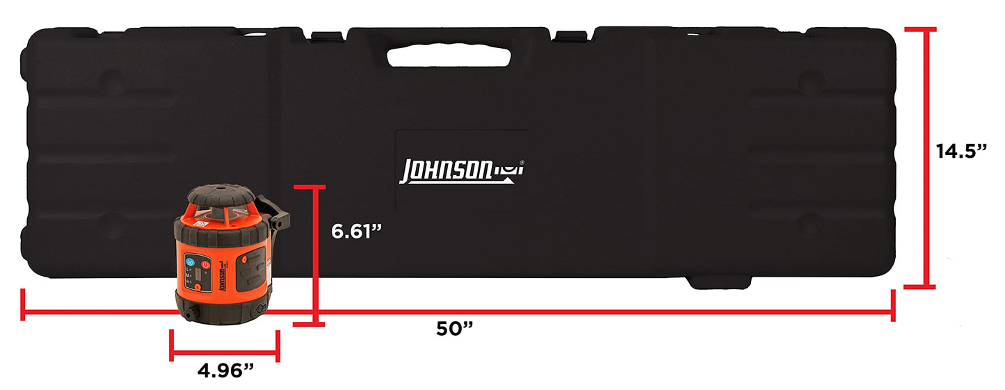 Johnson Level & Tool 99-026K Self-Leveling Horizontal Rotary Laser System w/ Hard Case Kit, 50 x 14.5", Red, 1 Kit,Orange - WoodArtSupply