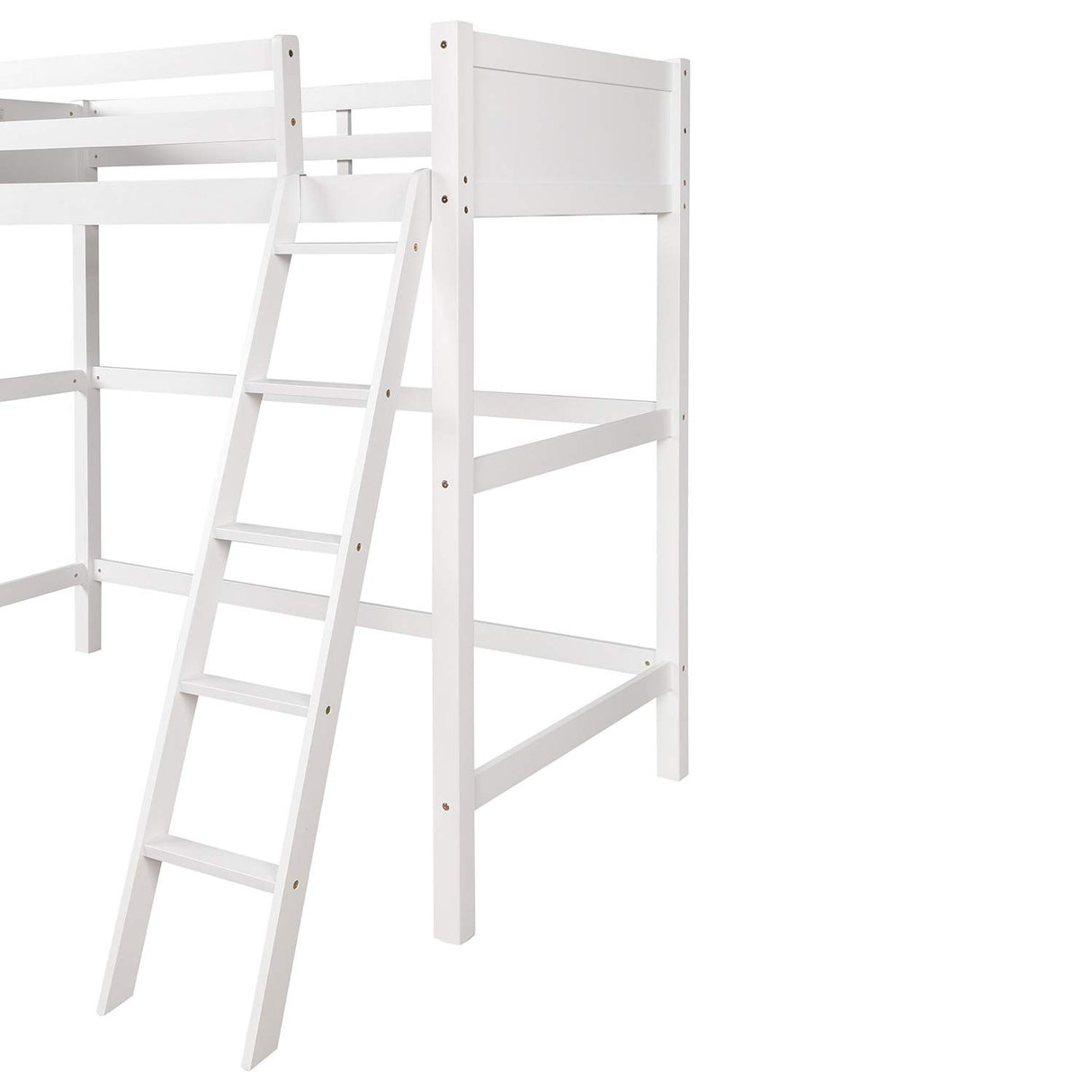 High-Quality Twin Size Wooden Loft Bed with Ladder and Safety Rail by Harper & Bright Designs Harper & Bright Designs