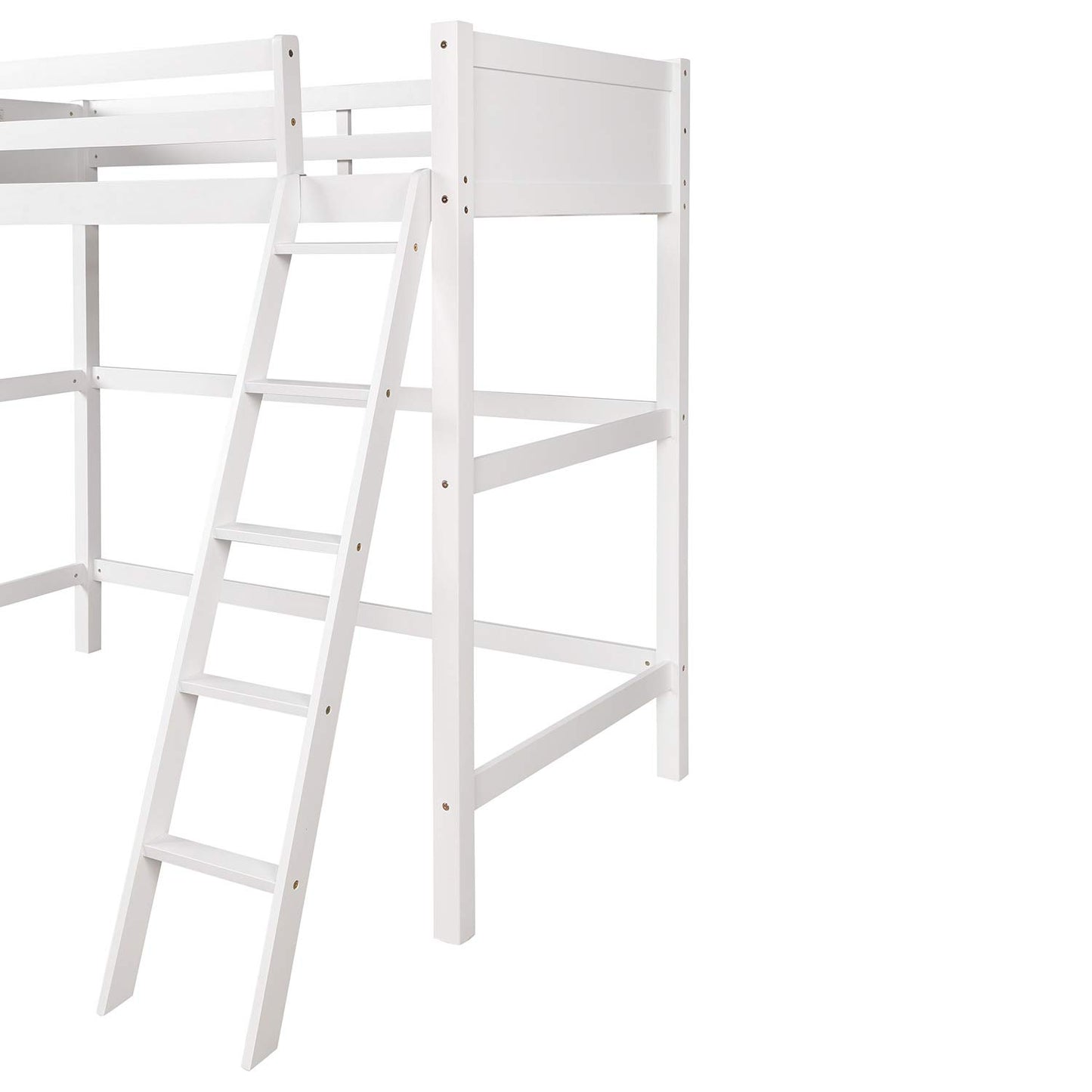 High-Quality Twin Size Wooden Loft Bed with Ladder and Safety Rail by Harper & Bright Designs - WoodArtSupply