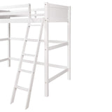 High-Quality Twin Size Wooden Loft Bed with Ladder and Safety Rail by Harper & Bright Designs Harper & Bright Designs
