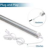 Barrina LED Shop Light, 40W 5000LM 5000K, 4FT Integrated Fixture, V Shape,T8 Light Tube, Daylight White, Clear Cover, Hight Output, LED Shop Lights Barrina