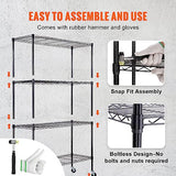 VEVOR Storage Shelving Unit with Wheels, 4-Tier Adjustable, 700 lbs Capacity, Heavy Duty Garage Shelves Metal Organizer Wire Rack, Black, 48" L x 18" VEVOR