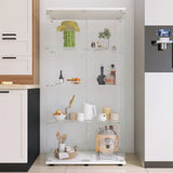 Zipzop Contemporary 64.5'' 4-Shelf Glass Display Cabinet with Two Doors in Upgrade White Zipzop