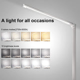 White crown LED Desk Lamp Dimmable Table Lamp Reading Lamp with USB Charging Port, 5 Lighting Modes, Sensitive Control, 30/60 Minutes Auto-Off Timer, White crown