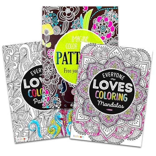 Advanced Adult Coloring Book Set -- Pack of 3 Premium Patterns and Mandalas Coloring Books for Adults (Pattern Collection) Bendon
