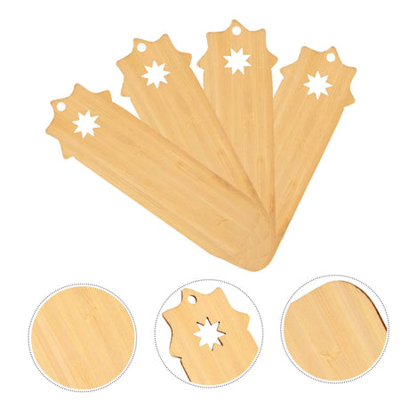 FUNOMOCYA 4pcs Bamboo Bookmark Wooden Bookmark Student Unfinished Wood Bookmarks Fruitmark Acrylic Bookmark Blanks Bag Hanging Pendant Crafts for FUNOMOCYA