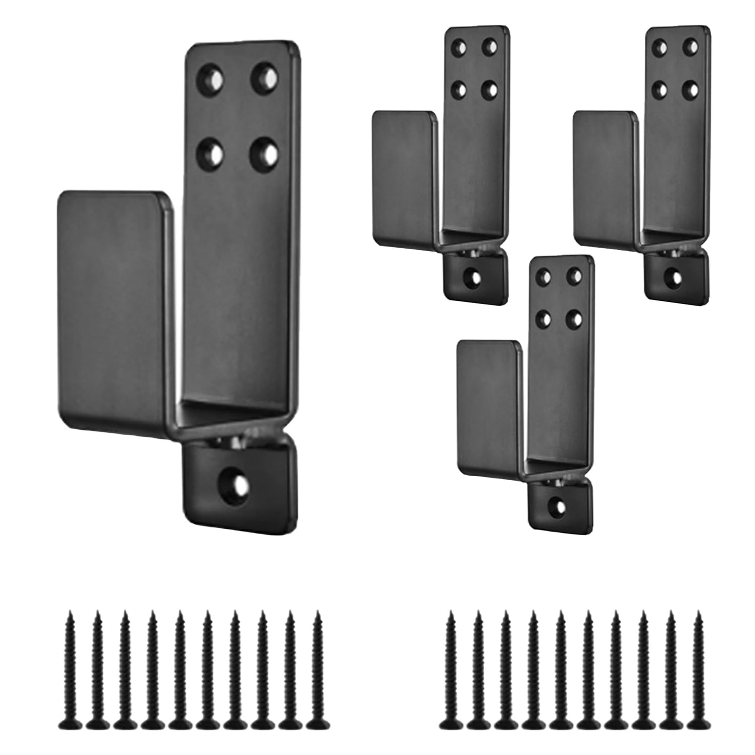 4 Pcs Door Barricade Brackets, Door Metal Bar Bracket for 2X4 Lumber Door Brace Security Bar as Home, Barn, Shed, Garage, Gate Security Door Tefola