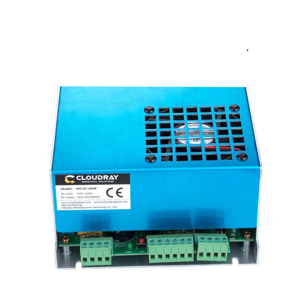 Cloudray 40W Laser Power Supply for CO2 Laser Engravers, Laser Engraver Power Supply 110V/220V Power Supply Replacement for 30W 40W Laser Tube Laser Cloudray
