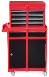 BIG RED ATBT1204R-RB Torin Rolling Garage Workshop Tool Organizer: Detachable 4 Drawer Tool Chest with Large Storage Cabinet and Adjustable Shelf, BIG RED